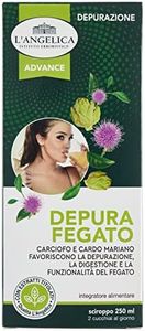 L'Angelica Sciroppo Integratore Detox Fegato a base di Curcuma, Carciofo e Cardo Mariano, Effetto Depurativo Fegato, senza Glutine, senza Lattosio, Vegan, 250 ml