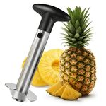 AAJ Pineapple Slicer & Pineapple Corer-Stainless Steel Pineapple Cutter-Pineapple Peeler Cutter-Stainless Steel Pineapple Core Remover Tool-Metal Sharp Blade-Heavy Duty Pineapple Slicer-Non Slip Grip