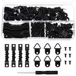 Fuguan 251 Pcs Picture Hanging Kit, Sawtooth Picture Hangers Picture Hanging Hooks with Nails, Screws, Screwdriver, 2 Sizes Picture Hooks Stainless Steel Picture Drywall Hooks for Photo Frame Mirror