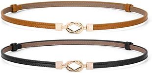 XZQTIVE Skinny Belts For Women Thin Leather Waist Belt Fashion Ladies Belt For Dress Pant