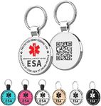 MYLUCKYTAG QR Code ESA Emotional Support Dog ID Tag - Pet Online Profile - Scan QR Receive Instant Pet Location Alert Email