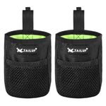 Lanjue 2 Pieces Small Dog Treat Bags, Black Dog Treat Pouch with Waist Belt Clip 600D Oxford Cloth Dog Walking Bag Treat Pouch for Dog Training