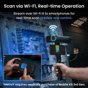 Revopoint MetroY 3D Scanner – 0.01mm Precision, Blue Laser Handheld for Industrial 3D Modeling & Measurement