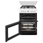 Beko EDG507W 50cm Double Oven Gas Cooker with Gas Hob, White (Pack Of 1)