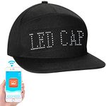 LIOVODE LED Hats, Mobile APP Control Cap Display Message Words Hats for New Year's Christmas Party Birthday Advertising Campaign (Black)