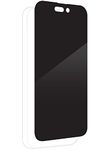 ZAGG InvisibleShield Glass Elite Privacy Screen Protector for iPhone 14 Pro, Shockproof, Scratch Resistant, Organic, Anti-Microbial, (Clear)