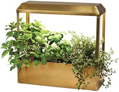 Modern Sprout Smart Growhouse LED Grow Light for Indoor Plants - Plant Grow Light Indoor Gardening System & Herb Garden Kit w/Smart App - Decor Countertop Planter for Herbs, Houseplants - Brass