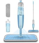 Stainless Steel Long Handle Stainless Steel Microfiber 360 Degree Floor Cleaning Spray Mop with Removable Washable Cleaning Pad and Integrated Water Spray Mechanism (Multi)