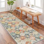 Cekene Trellis Carpet Runners for Hallways Non-slip 65x180cm Long Kitchen Runner Mat Washable Soft Touch Oriental Hallway Runner Rug Floor Rug for Entryway Kitchen Bedroom Laundry Room