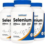 Nutricost Selenium 200mcg, 240 Veggie Caps (3 Bottles) - Non-GMO, Gluten Free L-Selenomethionine …