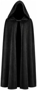 JEGERMIG Black Medieval Hooded Cloak Halloween forest Wizard Costume Cosplay Witch Cape
