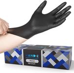 Hand-E Touch Black Nitrile Medical Gloves Disposable [Extra Thick 5 Mil] Medium - 100 Count - Surgical Gloves Latex Free, Powder Free Medical Exam Gloves