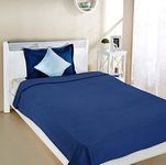 Harbell Home Solid/Plain Warm Single Bed Polar Fleece Blanket Cum Bedsheet. (Navy)