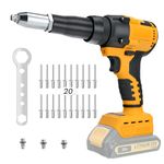 Cordless Rivet Gun for DeWalt 20V,Electric Rivet Gun, Brushless Rivet Gun Tool for Rivets(1/8'', 5/32'', 3/16")