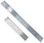 MSC Stainless Steel Metal Shatterproof Straight Edge Metric Ruler Ideal for Sewing (15cm 30cm), 122