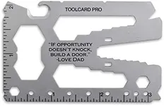 Personalized Toolcard Pro with Money Clip - 40 in 1 Credit Card Multitool Card With Money Clip - Custome Engraved Gift by Lever Gear (Silver)