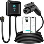 EVIQO Level 2 EV Charger - 48 Amp EV Charger Level 2, 240V J1772, Level 2 Charger NEMA 14-50 / Hardwire, Electric Car Charger Level 2, Borne de Recharge Niveau 2, Borne de Recharge Véhicule Électrique