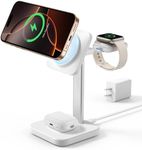 ESR 3-in-1 Wireless Charging Set(HaloLock), Magsafe Charger, Made for Apple Watch, Portable Magnetic Charger, Fast Charging for iPhone 16/15/14/13/12 Series, AirPods 4/Pro/3/2, White