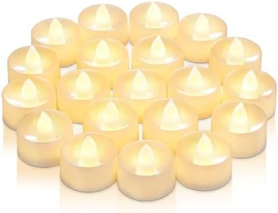 Beichi Set of 50 Battery Tealights Bulk, Bright Warm Yellow Flickering Bulb Battery Operated Flameless LED Tea Light for Seasonal & Festival Celebration