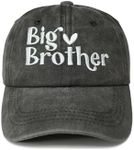 Shenbors Embroidered Baseball Hats for Girls Boys, Big Brother (Washed Black), One Size