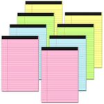 Zaviko 8 Pack 4 Colored Legal Pads 5x8 College Ruled Legal Note Pads 5x8 Notepad, Lined Paper Pads 5x8, Lined Tablets Writing Pads 5x8, Lined Writing Note Pad 80 GSM Pads Of Paper, 30 Sheets/Pad