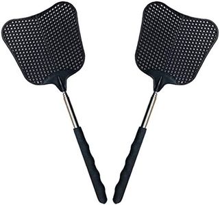 Foxany Telescopic Fly Swatters, Durable Plastic Fly Swatter Heavy Duty Set, Flyswatter with Stainless Steel Handle for Indoor/Outdoor/Classroom (2 Pack)