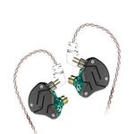 KZ ZSN in Ear Bass Buds Earphones Yinyoo Stereo Sound Hybrid Dynamic Driver Balanced Armature Earbuds Headphones Dual Driver 1DD 1BA Deep Bass Ergonomic Comfortable Earphones(Cyan no mic)