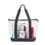 Large Clear Tote Bag, Fashion PVC Shoulder Handbag for Women, Clear Stadium Bag for Security Travel,Shopping,Sports and Work