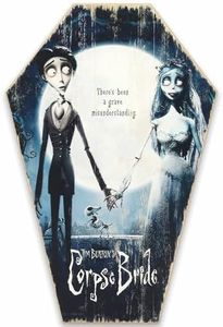 Corpse Bride Movie Poster Coffin Wood Wall Decor - Vintage Corpse Bride Wall Art for Movie Room or Halloween Decor