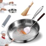 Titanium Frying Pan,8.66"-12.6" 100% Pure Titanium Frying Pan,Hammered Design,Non-Stick & Scratch-Resistant,Heat-Resistant,Suitable for All Stovetops,Lifetime Cookware,Chemical-Free (8.66in,No lid)