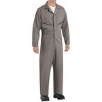 Red Kap Men's Zip-Front Cotton Coverall, Grey, 40