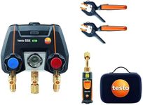 Testo 550i AC Manifold Gauge Set – Manifold Gauges & Refrigeration – Incl. 1x 552i Micron Gauge & 2x 115i Pipe Clamp For Air Conditioning, Refrigeration Systems & Heat Pumps – Bluetooth – App Operated