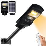 Epyz 30 Watt Solar Street Light Outdoor Waterproof with Motion Sensor and Dusk to Dawn for Garden, Street, Lawn, Patios and Pathways [ Pack of 1, Warm Yellow, 117LED ]