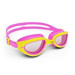 AqtivAqua Kids Swimming Goggles Kids 6-14 3-6 Swim Goggles for Childrens Girls Boys (HotPink/Yellow colour)