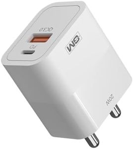 GM G+ 20W Dual-Port Charger - Compact Design with High Power Delivery, Combined Output of Dual Port 24W | 2-in-1 PD QC 3.0 Charger, Type C and USB A Adaptor for iPhones and Android Phones