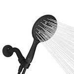 SparkPod High Pressure Shower Head - 6 Spray Settings - 70 Inch Long Hose - 2X Massage Mode for Muscle Relief - Midnight Black Matte - 6" Wide Angle Full Range Reinforced Stainless Steel Motion