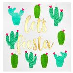 50 Pack Let’s Fiesta Taco Napkins for Party, Cinco De Mayo Party Decorations, Paper Margarita Napkins (5x5 in)