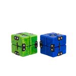 Drift Infinity Cube Combo (Pack of 2 - Blue & Green) | Stress Relief Fidget Toy for Focus & Anxiety Reduction | Portable Pocket-Sized Desk Gadget for All Age