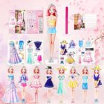 RQMAOY Magnetic Dress Up Dolls Paper Dolls for Girls Ages 4 5 7 8 9 10, Princess Magnetic Paper Dolls - Christmas Birthday Easter Gift for Daughter Granddaughter