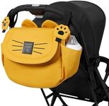 SUNVENO Universal Baby Stroller Organizer Bag Cat Diaper Mommy Travel Bag, Yellow