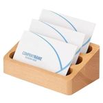 RoxNvm Wood Business Card Holders, 3-Tier Creative Business Card Stand, Office Business Card Holders Display, Beech Cards Stand Case Organizer for Offices,Home,School ,Capacity 30-50 Cards