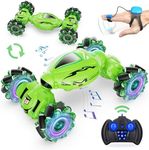 Nitigo Gesture RC Car Hand Controlled RC Car Toys for Boys Girls 6-12, 2.4GHz 360° Rotation 4WD Gesture Sensing RC Stunt Car with Light & Music, Birthday Gifts for Kids