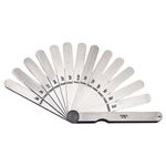 Starrett 467 Thickness Gage Set, 0.0015-0.2" Thickness, 4-1/2" Length, 13 Leaves, Alloy Steel