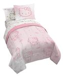 Hello Kitty Full Comforter Set - 7 Piece Bedding Includes Sheet Set & Pillow Covers - Super Soft Pink Bedding