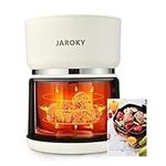 Jaroky Air Fryer, 3 QT Glass Air Fryer with 12 Functions, Recipe, Grill and Tem&Time Control, 1200W Small Portable Air Fryer Quick Healthy for Flying, No Pre-Heat Needed, Dishwasher Safe, White.