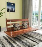 SIYA ART Indoor Hanging Wooden Swing for Living Room Patio Jhula for Home Garden Outdoor & Balcony (Honey Finish)