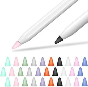 YINVA Cover for Apple Pencil Tips, Silicone Nib Mute Cap Accessories for Apple Pencil 1st/ 2nd Gen/USB-C Pen Tip(30 PCS,10 Colors)