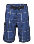 Nonwe Men's Beachwear Board Shorts Quick Dry Plaid Pattern Sky Blue 34