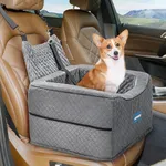 Aupures Dog Car Seat-Perfect Dog Car Seats for Small Dogs Under 40 lbs,Dog Booster Car Seat with Adjustable Height,Small Dog Car Seat,Pet Car Seat,Dog Car Carrierwith Removable Cushion(Gray)