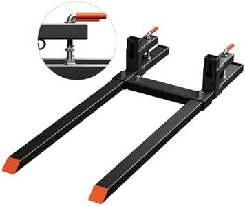 GARVEE 43" Clamp on Pallet Forks for Tractor Bucket,2000 lbs Heavy Duty Quick Attach Bucket Fork with Adjustable Stabilizer Bar